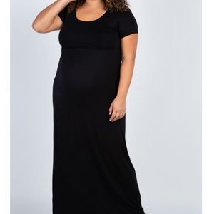 Pink blush black maxi